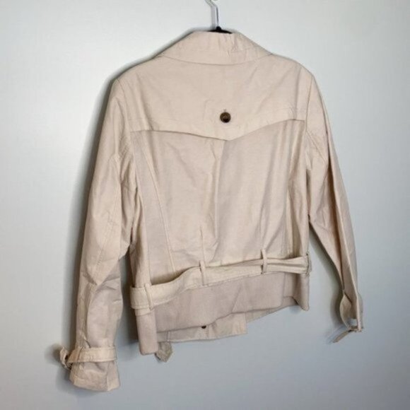 Addition Elle Women Ivory Short Double Breasted Trench Coat Jacket Plus Size X - Picture 11 of 16